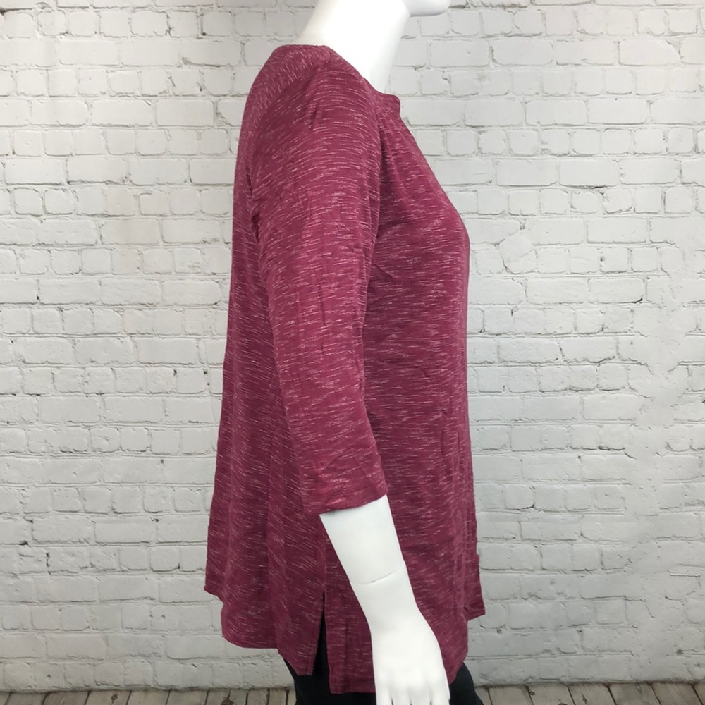 Wine Colored Space Dyed Tunic Top Plus Size 0X - Picture 4 of 5